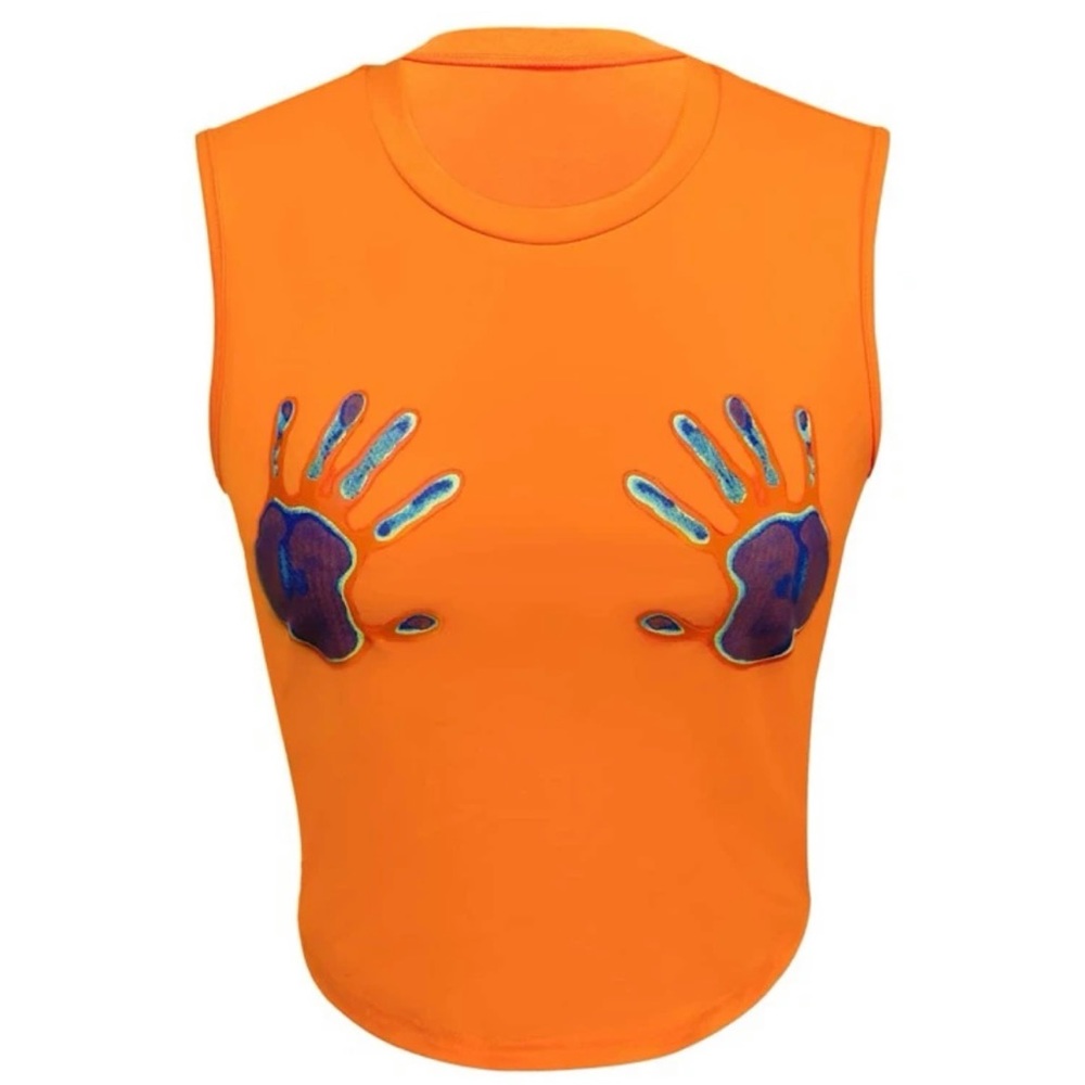 Touch my body orange tank 🧡
